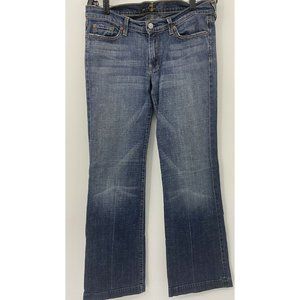 Seven 7 For All Mankind Blue Stitched Flare Wide Leg Women's Jeans Size 31